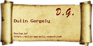 Dulin Gergely névjegykártya